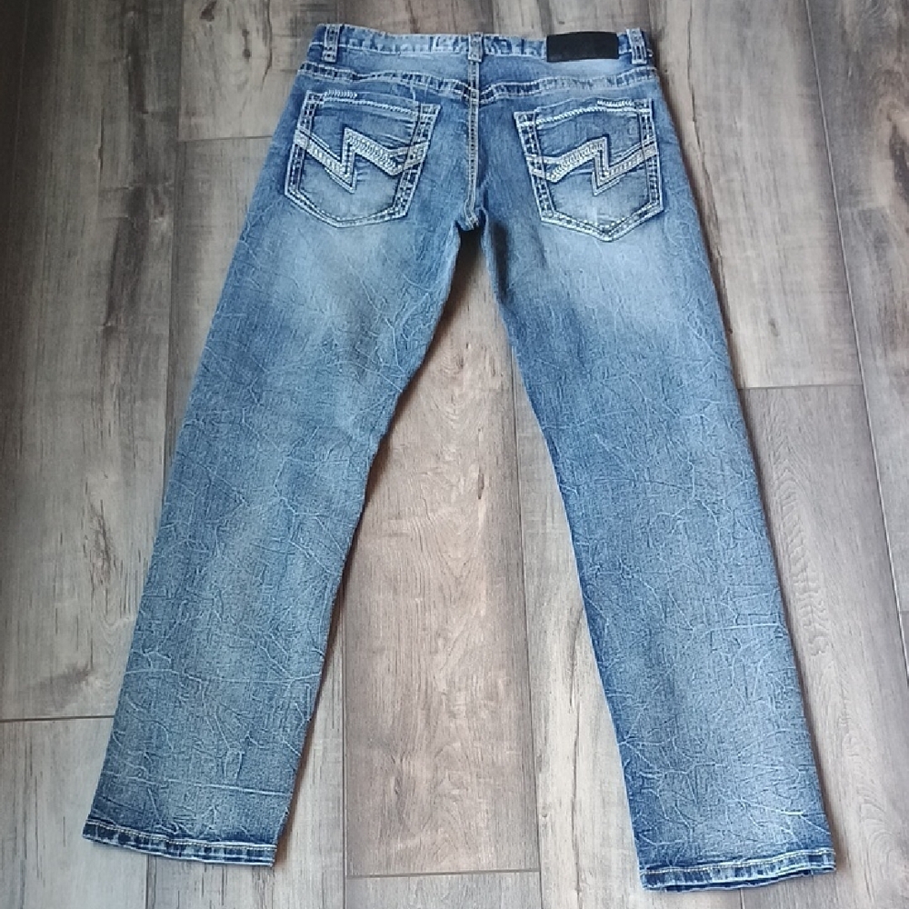 True Luck Jeans Classic Light Blue Men's Straight Jeans 30 X 32 - Picture 6 of 10